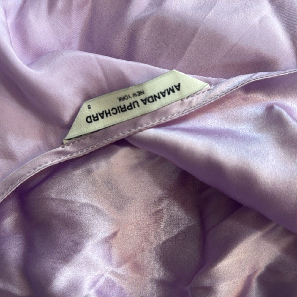 Amanda Uprichard Johanna Silk Mini Dress Lavender Ruffle sz Small $320 - Picture 3 of 3